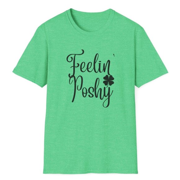 Wardrobe Pop Tops - Green Clover Softstyle T-Shirt - Feelin' Poshy